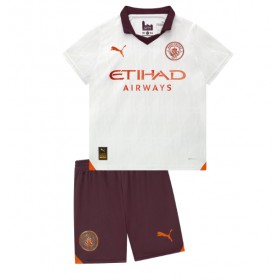 Baby Fußballbekleidung Manchester City Auswärtstrikot 2023-24 Kurzarm (+ kurze hosen)